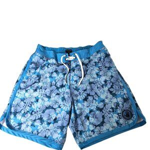 Body Glove Mens XXL/38 Blue Floral Print Board Shorts With Elastic Waist & Draws